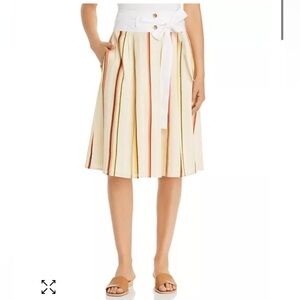 Tory Burch Striped Drop-Waist Skirt